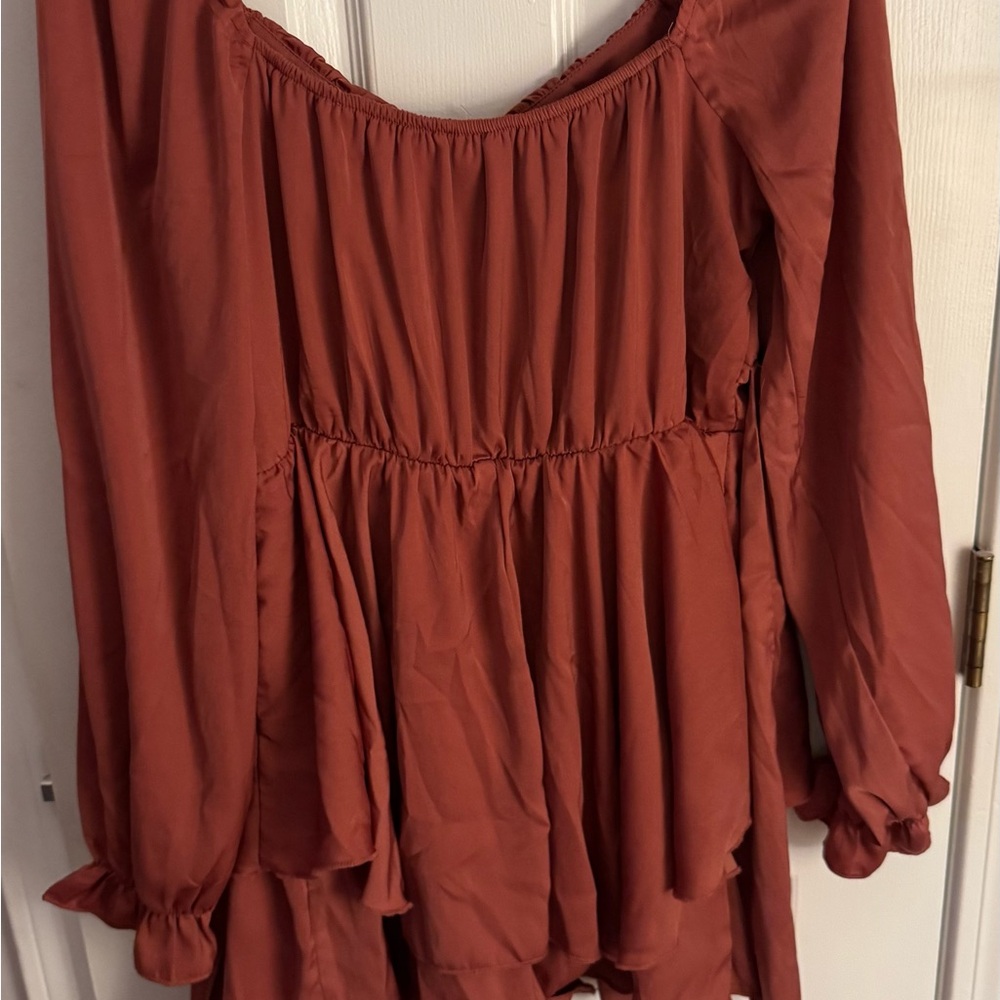 Elegant Rust Off-Shoulder Women's Top
